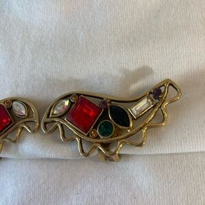 Multi Colored Vintage Bird Clip Earrings